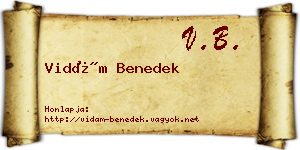 Vidám Benedek névjegykártya