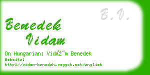 benedek vidam business card